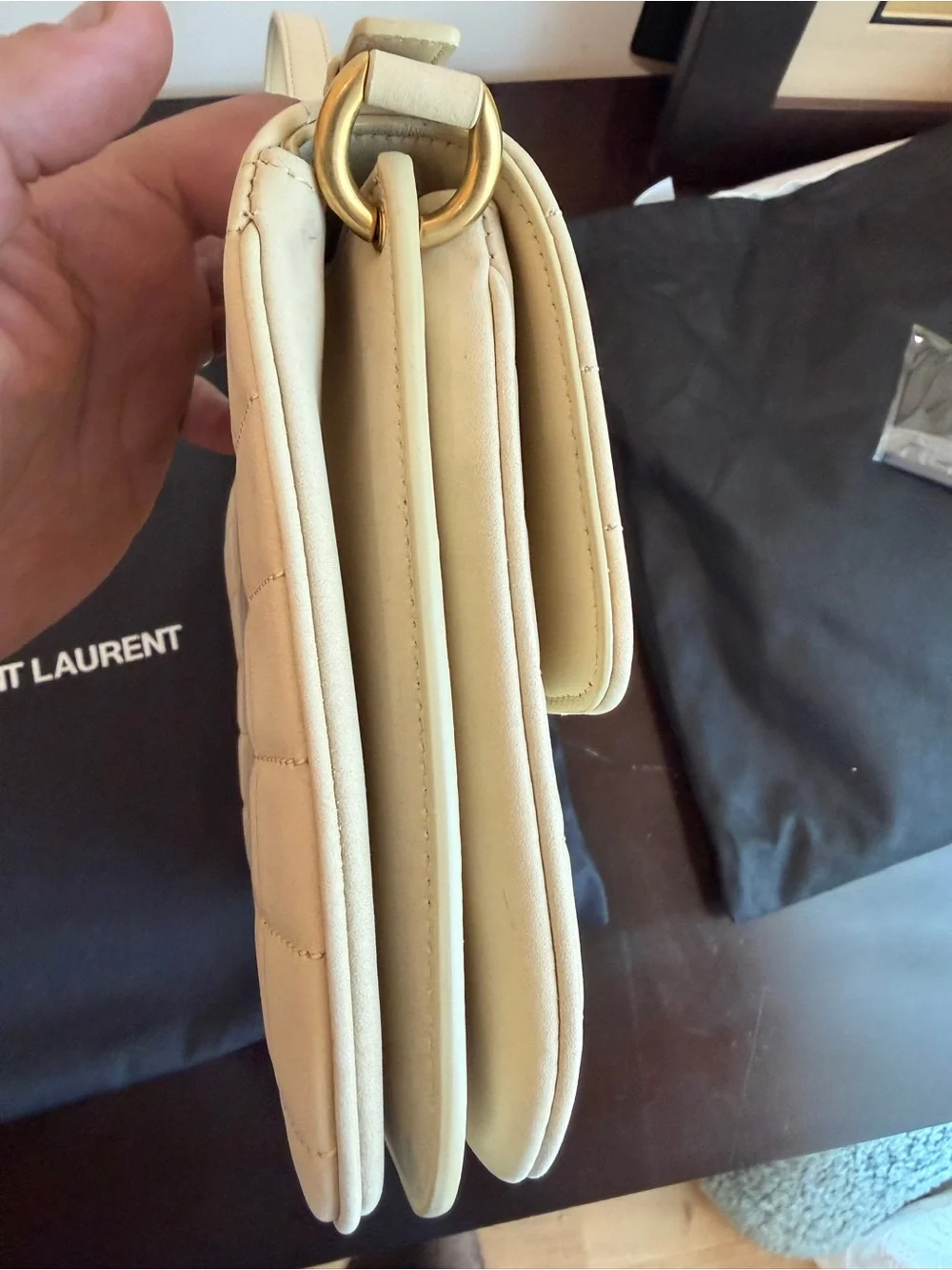 YSL Yves Saint Laurent Le Maillon Suede Satchel